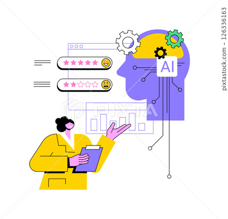 AI-Enhanced Customer Feedback Analysis abstract concept vector illustration. 126336163