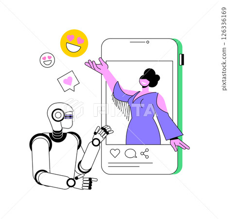AI-Generated Social Media Avatars abstract concept vector illustration. AI-Generated Social Media Avatars abstract concept vector illustration. 126336169