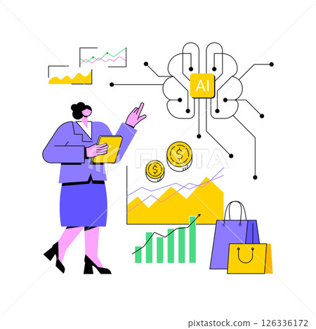 AI-Enhanced Sales Analytics abstract concept vector illustration. AI-Enhanced Sales Analytics abstract concept vector illustration. 126336172