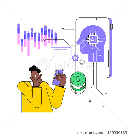 AI-Supported Financial Advice abstract concept vector illustration. AI-Supported Financial Advice abstract concept vector illustration. 126336185