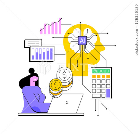 AI-Driven Budget Management abstract concept vector illustration. 126336189
