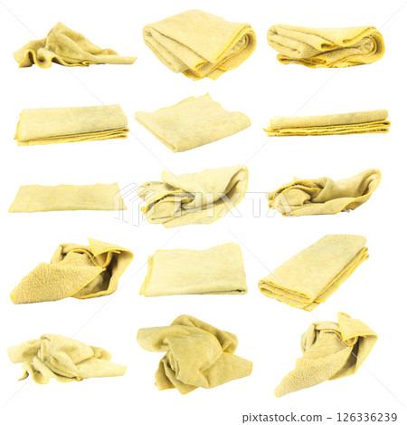 rag color yellow isolated on white background rag color yellow isolated on white background 126336239