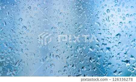 Abstract pattern of water drop on wind glass. 126336278