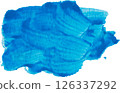 Blue paint smear with a smooth, glossy texture 126337292