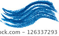 Wavy blue pencil or charcoal stroke on an isolated background 126337293