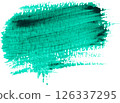 Watercolor brush stroke of green paint, on white isolated background 126337295