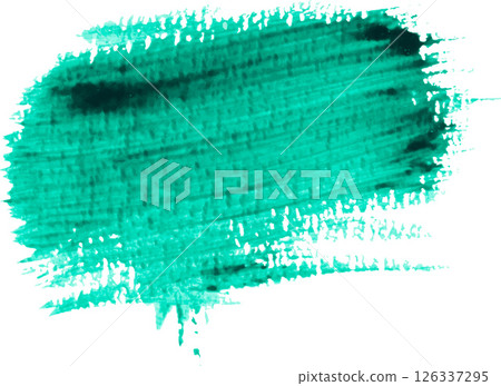 Watercolor brush stroke of green paint, on white isolated background 126337295