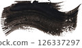 Watercolor brush stroke of black paint, on white isolated background 126337297