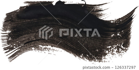 Watercolor brush stroke of black paint, on white isolated background Watercolor brush stroke of black paint, on white isolated background 126337297