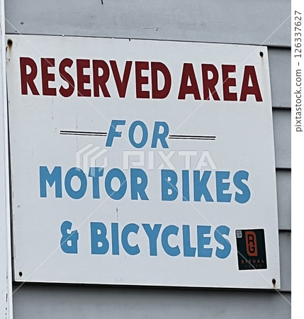Bicycle and motorcycle parking sign 126337627