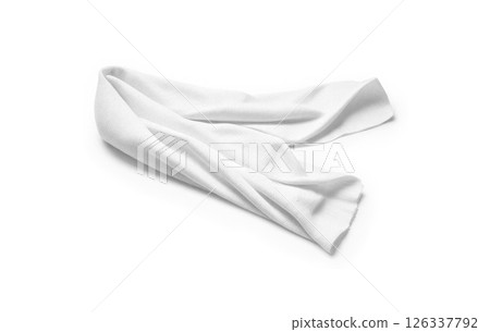 Blank white knitted scarf folded isolated, ai generated 126337792