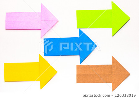 Arrow made from origami 126338019