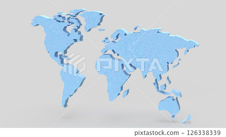 The Blue world map for travel or Business concept 3d Rendering. 126338339