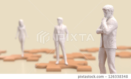 The jigsaw puzzle game for Business or  Teamwork concept 3d Rendering. 126338348