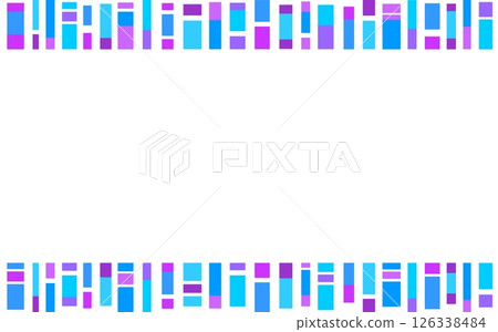Geometric pattern frame rectangle white space blue purple 126338484