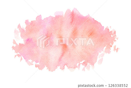 Delicate watercolor gradient textured orange and pink stain with spray drops. Artistic coral and yellow watercolour blob, abstract shiny summer concept for banner design, juice background Delicate watercolor gradient textured orange and pink stain with spray drops. Artistic coral and yellow watercolour blob, abstract shiny summer concept for banner design, juice background 126338552