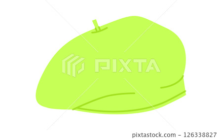 Beret Hat. Winter Head Fashion accessory cap clothing technical illustration. Vector headgear for Men, women 126338827