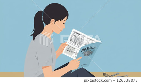 深化你的知識：一位專注於閱讀的女性 126338875