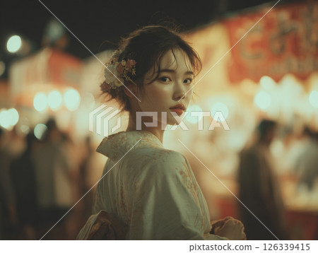 A woman who came to the summer festival with her boyfriend 126339415