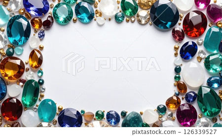 AI 圖片:鑲滿珠寶的鏡框材質 AI 圖片:鑲滿珠寶的鏡框材質 126339527