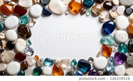 AI 圖片:鑲滿珠寶的鏡框材質 AI 圖片:鑲滿珠寶的鏡框材質 126339528