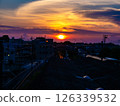 Sunset seen from a residential area 126339532