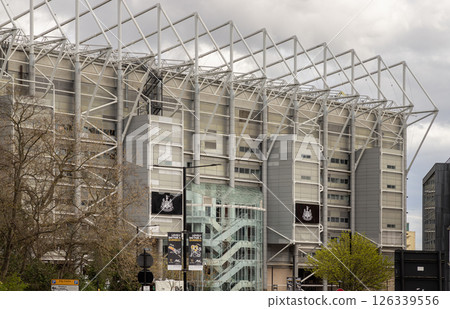 Stunning view of the steel structure of St James' Park stadium. Stunning view of the steel structure of St James' Park stadium. 126339556