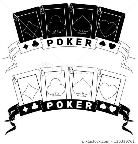 Poker hand surrounded with ribbons 126339761
