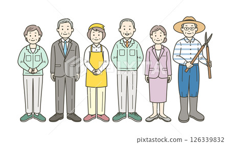 Various jobs for the elderly in their second life Various jobs for the elderly in their second life 126339832