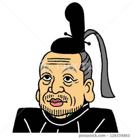 Deformed color illustration of Tokugawa Ieyasu Deformed color illustration of Tokugawa Ieyasu 126339863