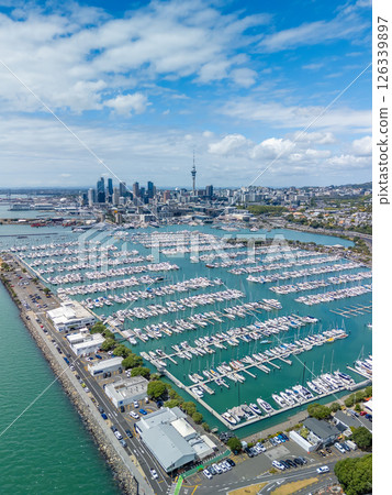 Vertical aerial view of Auckland of New Zealand in daytime Vertical aerial view of Auckland of New Zealand in daytime 126339897