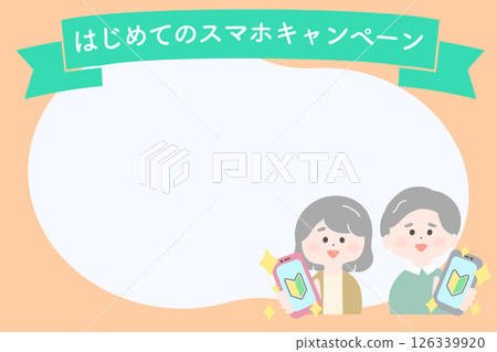 智慧型手機首次亮相:老年男女手持智慧型手機、相框 智慧型手機首次亮相:老年男女手持智慧型手機、相框 126339920