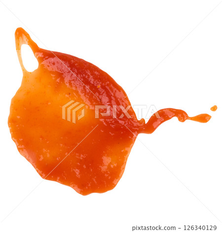 tomato ketchup isolated on white background splash 126340129
