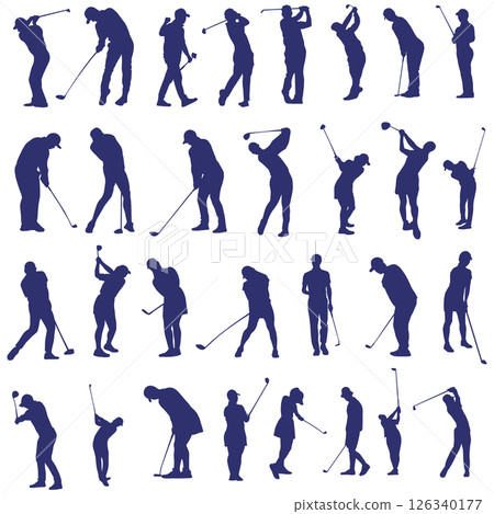Illustration material: sports silhouette golf 126340177