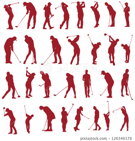 Illustration material: sports silhouette golf 126340178