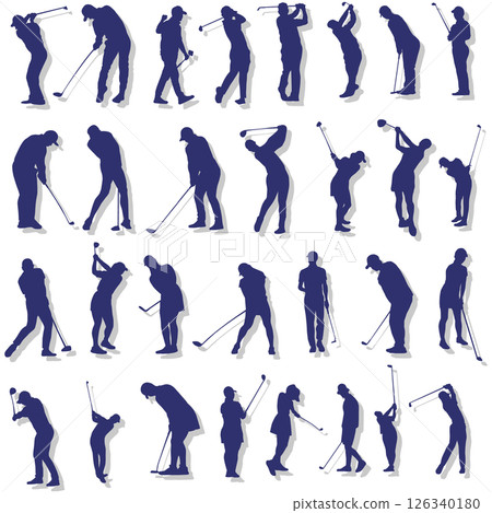 Illustration material: sports silhouette golf 126340180