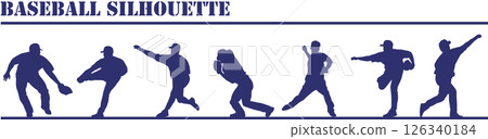 插畫素材：運動剪影棒球 126340184