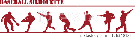 插畫素材：運動剪影棒球 126340185