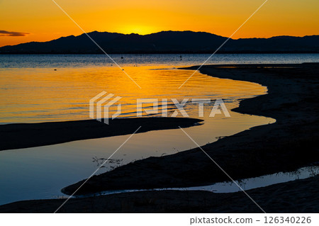 Morning on the shores of Lake Biwa 126340226