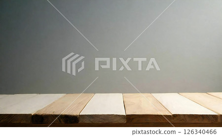 簡單的木桌,純白色的背景材料 簡單的木桌,純白色的背景材料 126340466