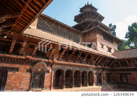 An ancient palace in Patan Durbar Square a former royal palace complex located in Kathmandu, Nepal. 126340634
