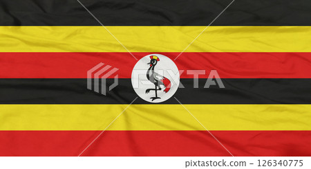 Uganda Flag Wind Waving Close Up 126340775