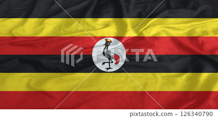 Uganda Flag Wind Waving Close Up Uganda Flag Wind Waving Close Up 126340790