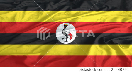 Uganda Flag Wind Waving Close Up 126340791