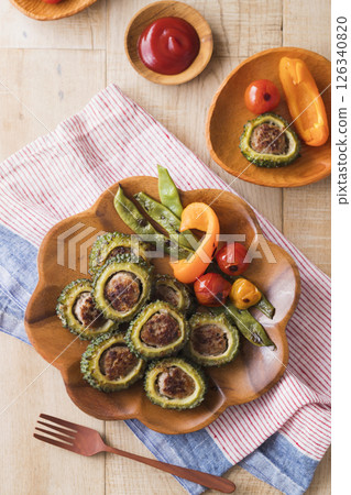 Stuffed bitter gourd 126340820