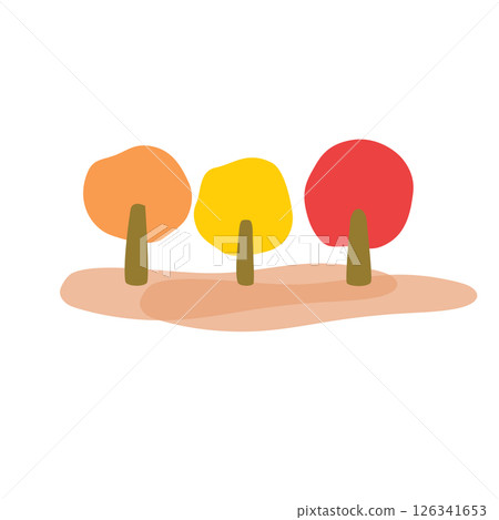 A cute row of autumn leaves 126341653
