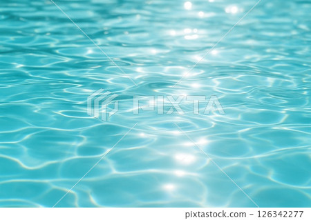 波光粼粼的水面影像背景，明亮的水面紋理，光反射 126342277