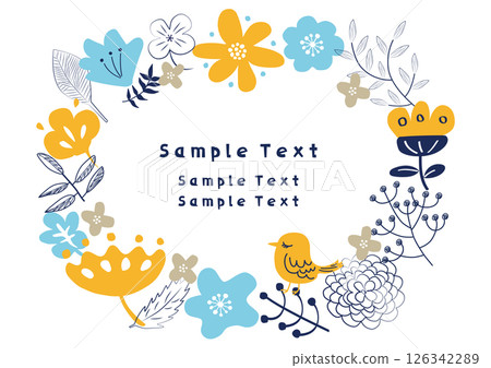 Scandinavian style floral frame Scandinavian style floral frame 126342289