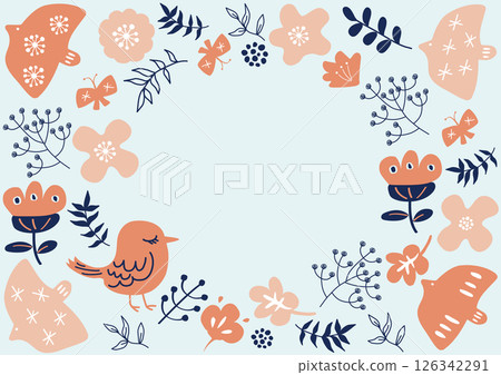 斯堪的納維亞風格的花框 斯堪的納維亞風格的花框 126342291