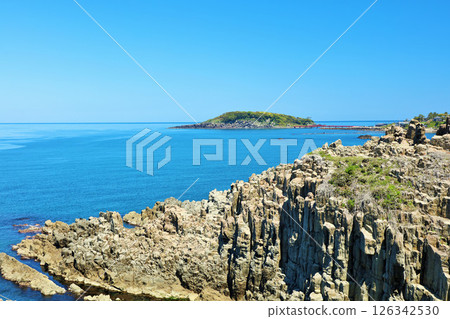 福井縣東尋坊:藍天大海 福井縣東尋坊:藍天大海 126342530